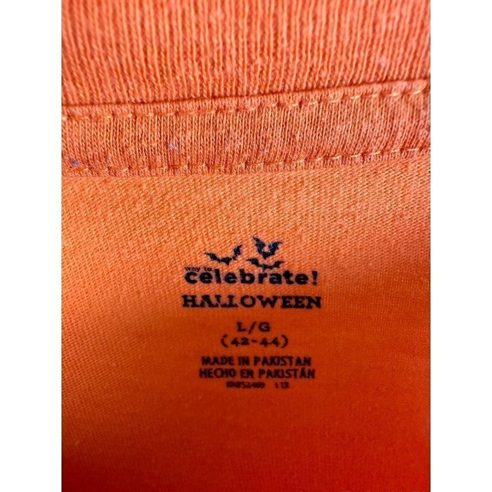 Way to Celebrate Halloween Jack O Lantern Orange Graphic T-Shirt Mens Large - Picture 4 of 4